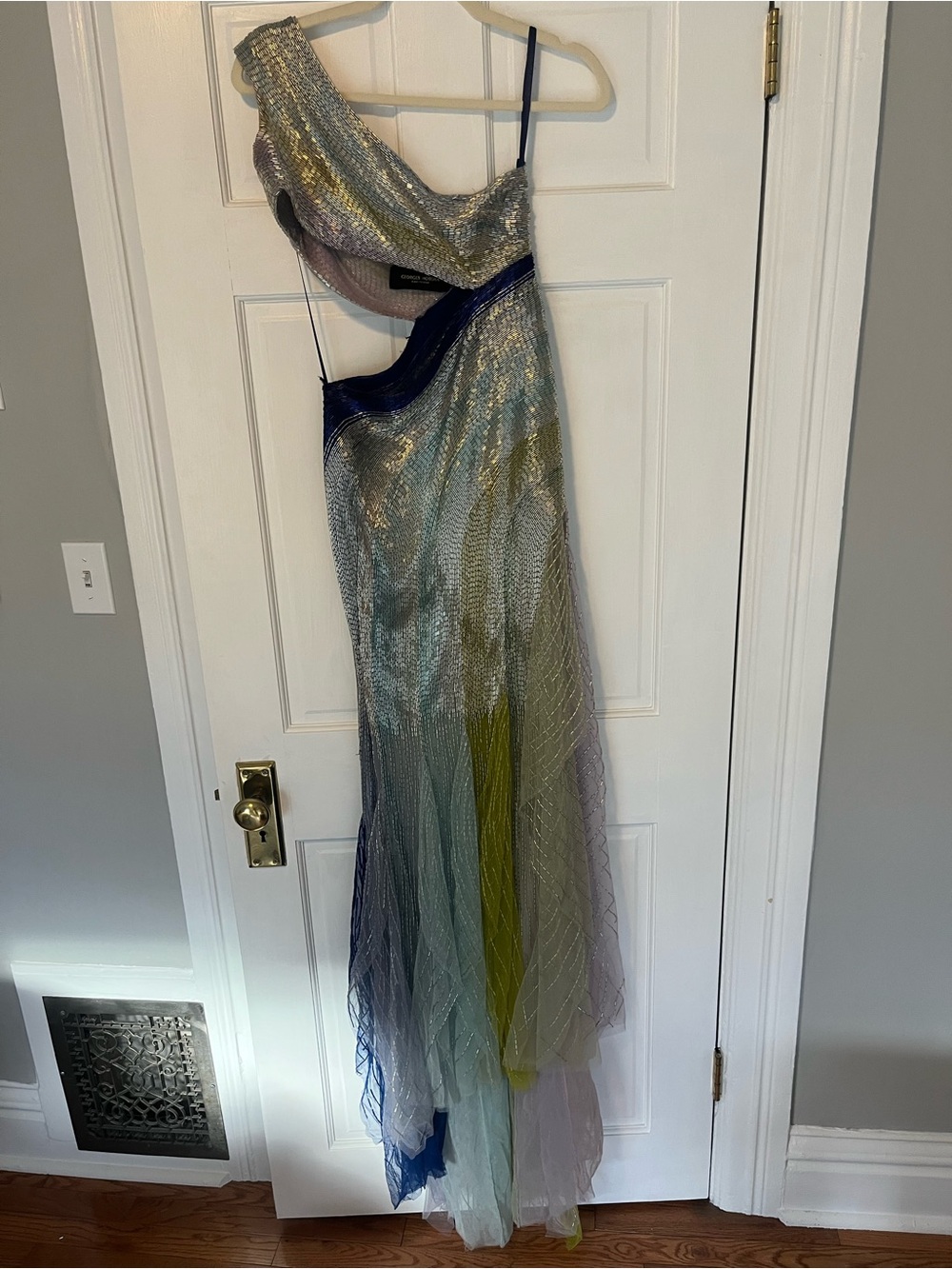 Georges Hobeika Beaded One Shoulder Tulle Gown - Size 2 - Picture 6 of 15